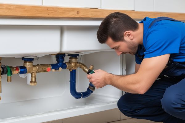 Professional plumbing service terms and professional equipment
